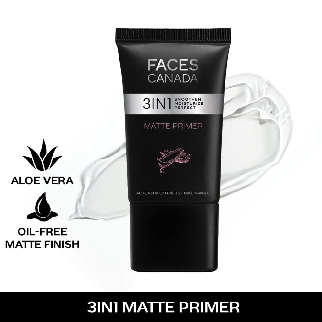 Faces Canada Matte Primer, Oil-Free Matte Finish, Niacinamide, Hyaluronic Acid, Vitamin A, C, E (30 g) - Faces Canada