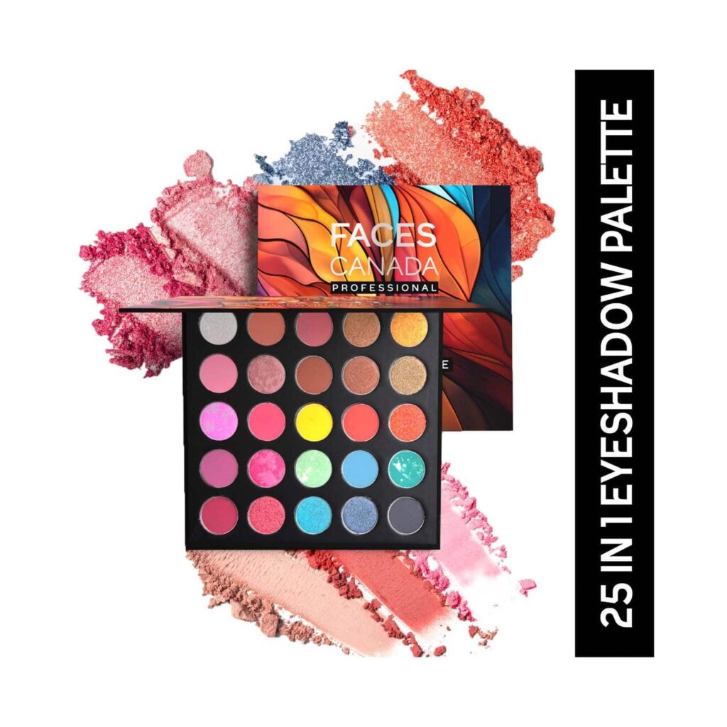Faces Canada Professional 25 In 1 Shimmer & Matte Finish Eyeshadow Palette - Flamboyant (25 g) - Faces Canada