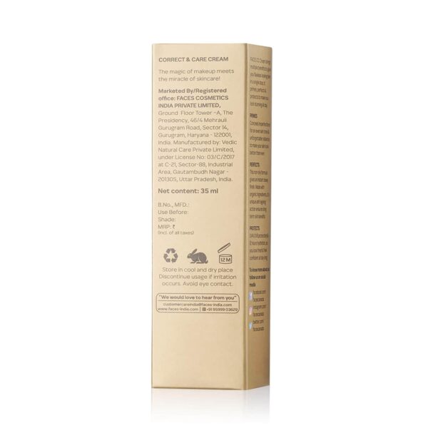Faces Canada SPF 20 CC Cream - Sand 02, Correct & Care Tinted Cream, Dewy Finish (35 ml) - Faces Canada