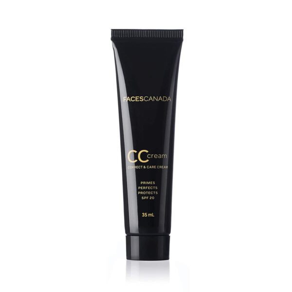 Faces Canada SPF 20 CC Cream - Sand 02, Correct & Care Tinted Cream, Dewy Finish (35 ml) - Faces Canada