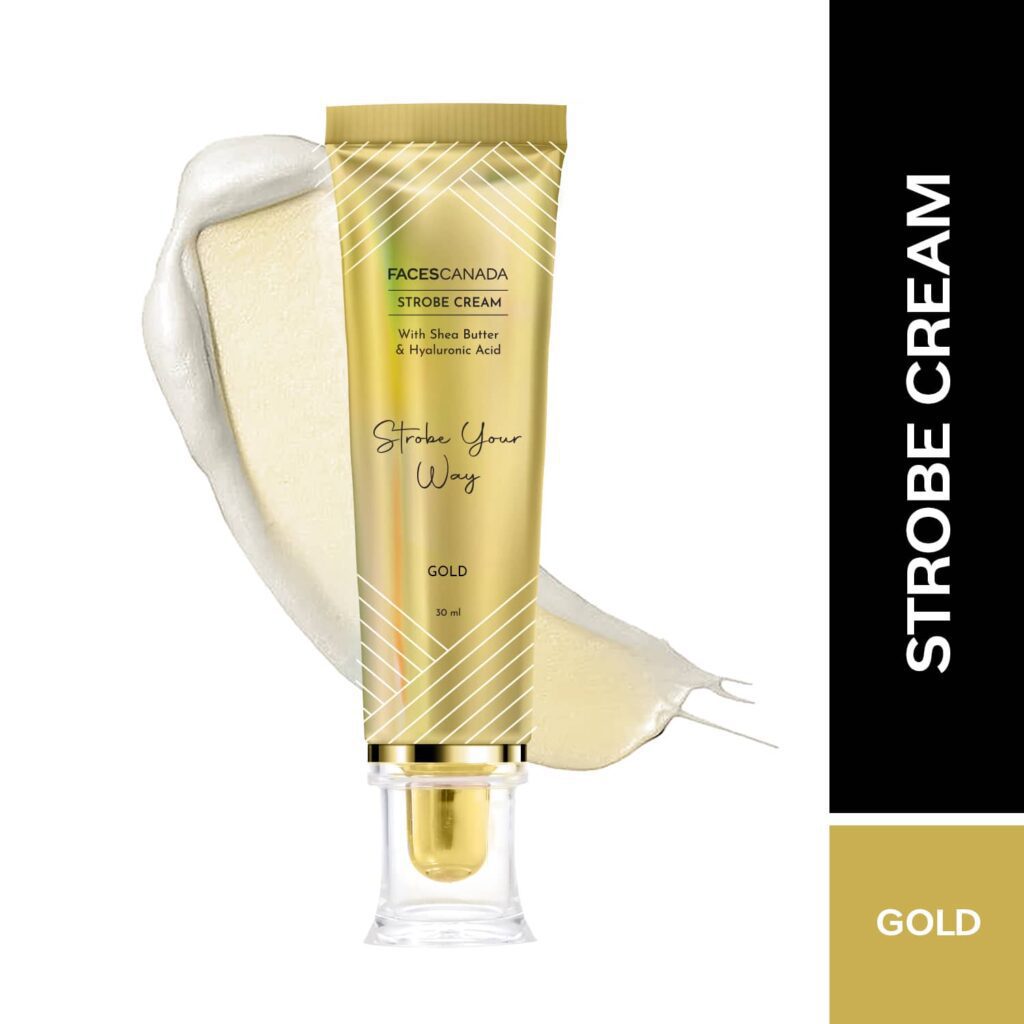 Faces Canada Strobe Cream Primer + Highlighter + Moisturizer Flawless Radiant Skin - Gold (30 g) - Faces Canada