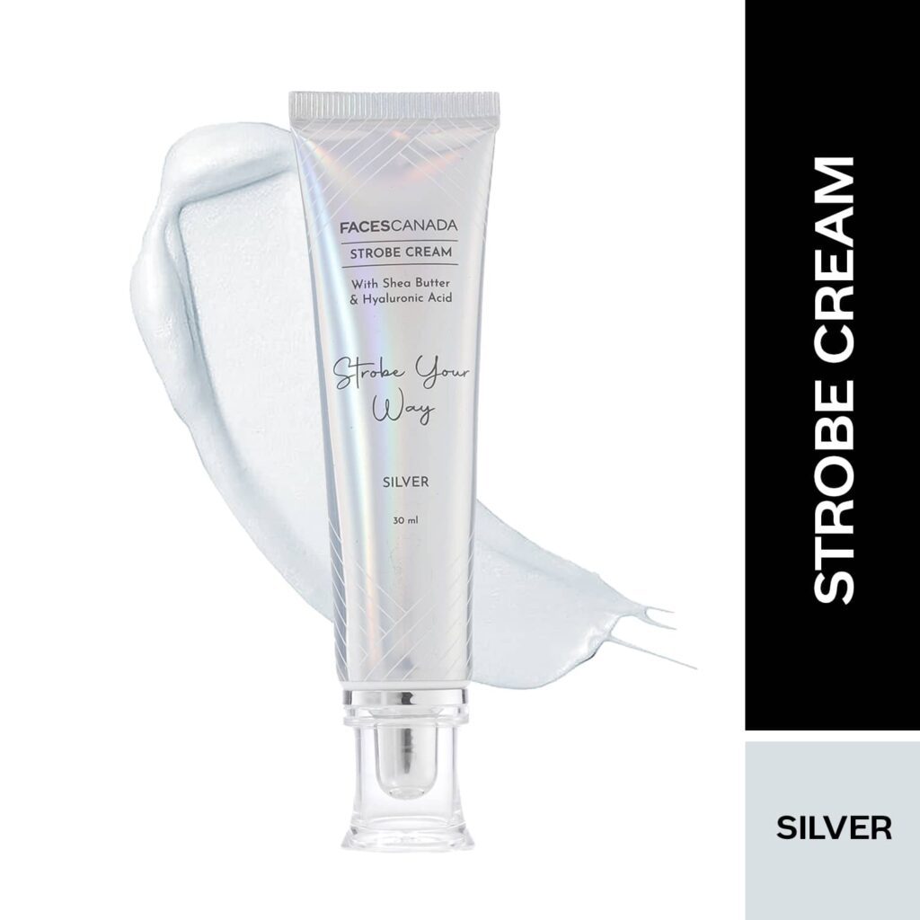 Faces Canada Strobe Cream Primer + Highlighter + Moisturizer Flawless Radiant Skin - Silver (30 g) - Faces Canada