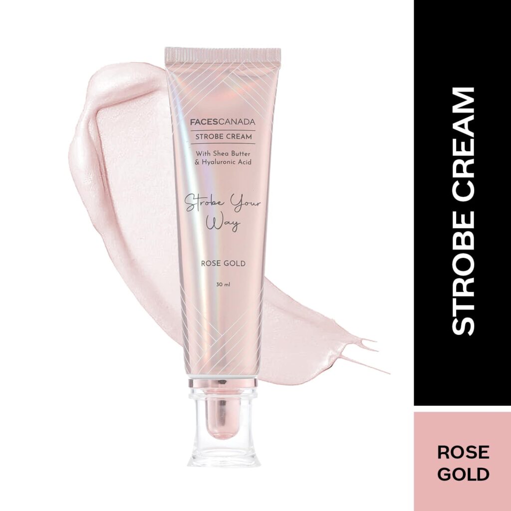 Faces Canada Strobe Cream Primer + Highlighter + Moisturizer Radiant Skin - Rose Gold (30 g) - Faces Canada