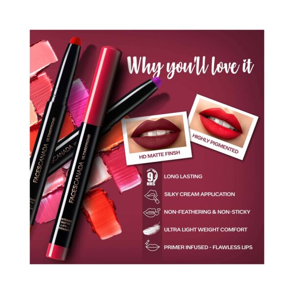 Faces Canada Ultime Pro HD Intense Matte Lips + Primer - 27 Chestnut (1.4g) - Faces Canada