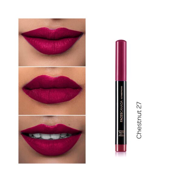 Faces Canada Ultime Pro HD Intense Matte Lips + Primer - 27 Chestnut (1.4g) - Faces Canada