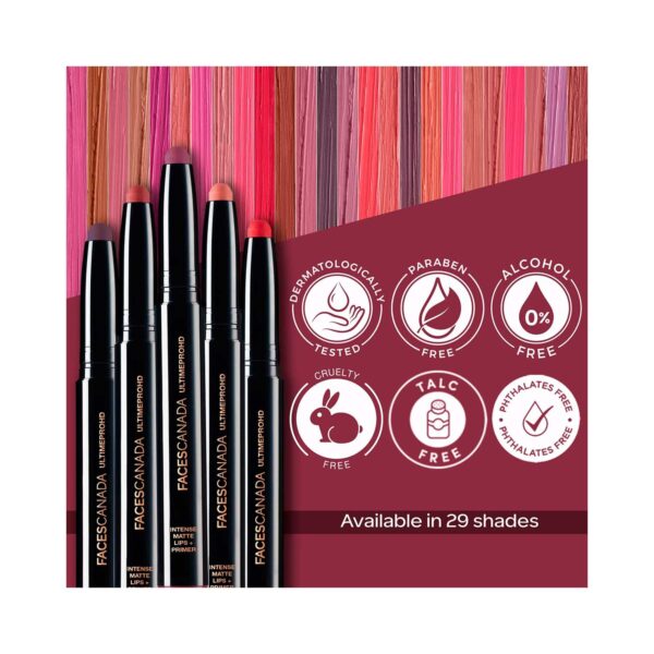 Faces Canada Ultime Pro HD Intense Matte Lips + Primer - 27 Chestnut (1.4g) - Faces Canada