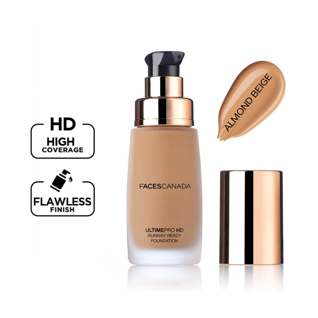 Faces Canada Ultime Pro HD Runway Ready Foundation - Almond Beige, Radiant Flawless Finish (30 ml) - Faces Canada