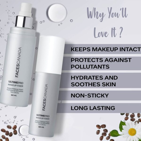 Faces Canada Ultime Pro Makeup Fixer, Long Lasting,Hydrating Makeup Setting Spray, No alcohol-(50 ml) - Faces Canada