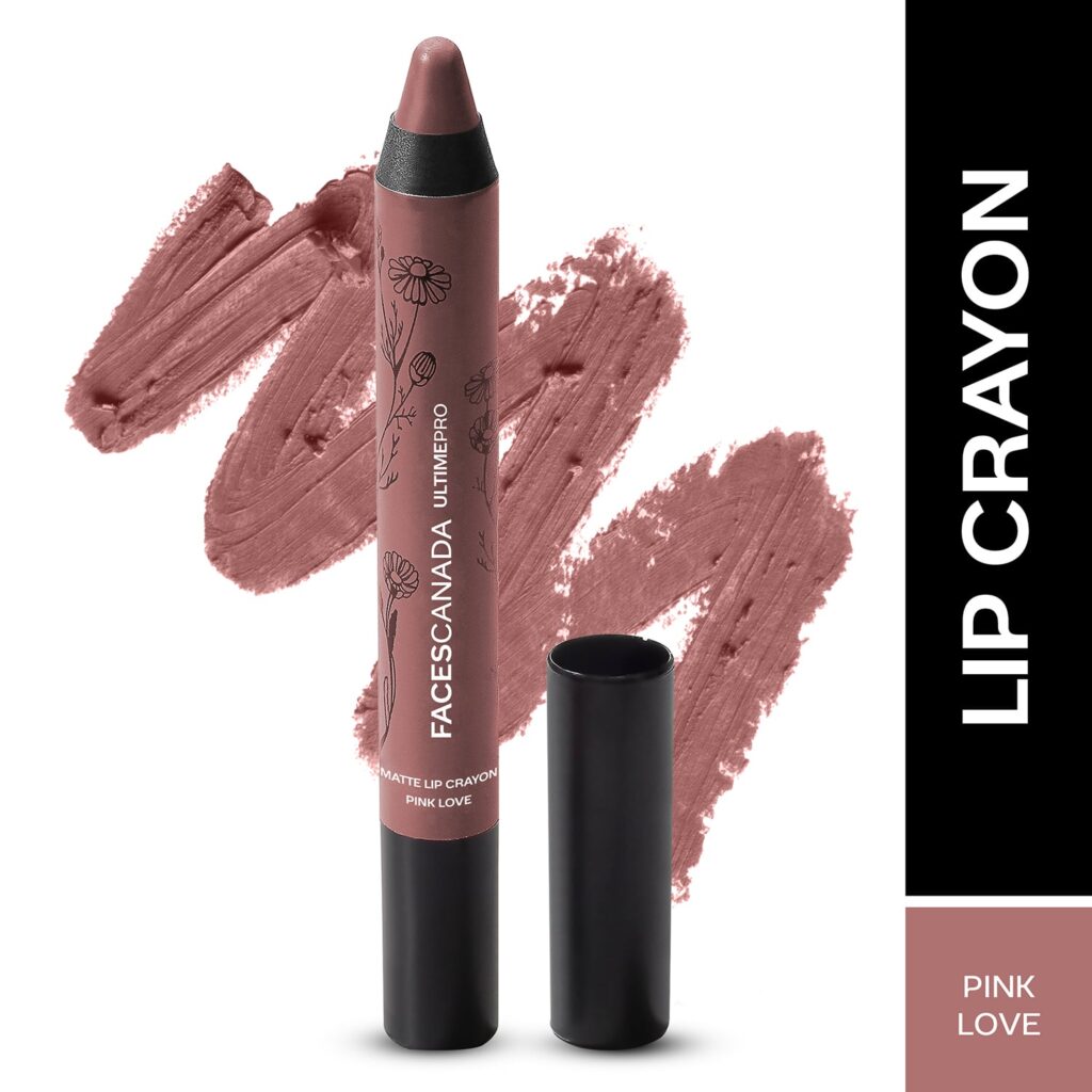 Faces Canada Ultime Pro Matte Lip Crayon, 8HR Stay, Creamy Matte,Intense Color -Pink Love (2.8 g) - Faces Canada