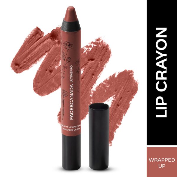 Faces Canada Ultime Pro Matte Lip Crayon, 8HR Stay, Creamy Matte,Intense Color -Wrapped Up (2.8 g) - Faces Canada