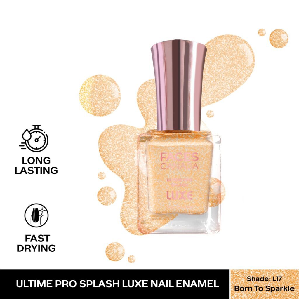 Faces Canada Ultime Pro Splash Luxe Nail Enamel Glossy Finish - Born to Sparkle L17 (12 ml) - Faces Canada
