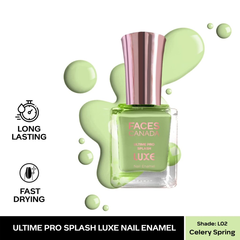 Faces Canada Ultime Pro Splash Luxe Nail Enamel Glossy Finish - Celery Spring L02 (12 ml) - Faces Canada