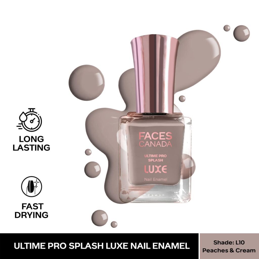 Faces Canada Ultime Pro Splash Luxe Nail Enamel Glossy Finish - Peaches & Cream L10 (12 ml) - Faces Canada