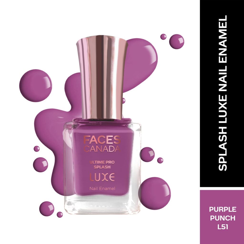 Faces Canada Ultime Pro Splash Luxe Nail Enamel Glossy Finish - Purple Punch L51 (12 ml) - Faces Canada