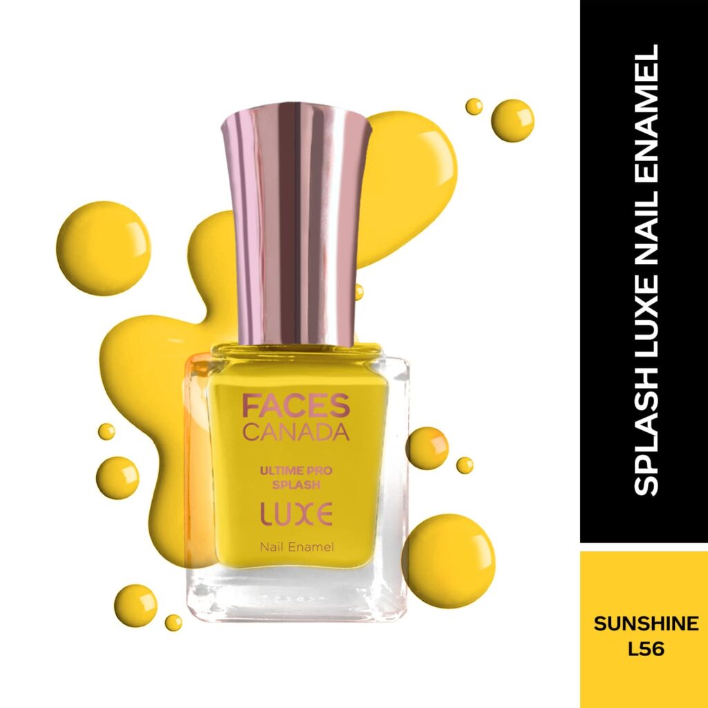 Faces Canada Ultime Pro Splash Luxe Nail Enamel Glossy Finish Quick Drying - Sunshine L56 (12 ml) - Faces Canada
