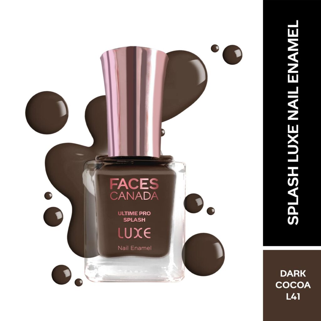 Faces Canada Ultime Pro Splash Luxe Nail Enamel Glossy Finish Quick Drying - Dark Cocoa L41 (12 ml) - Faces Canada