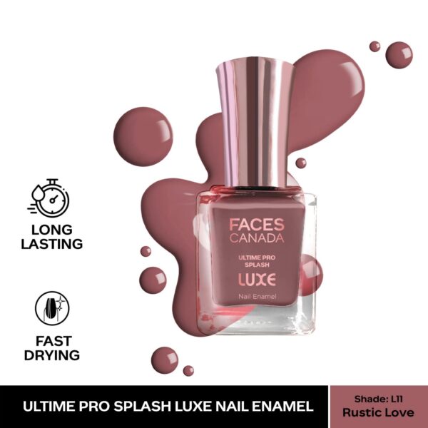 Faces Canada Ultime Pro Splash Luxe Nail Enamel Glossy Finish Quick Drying - Rustic Love L11 (12 ml) - Faces Canada