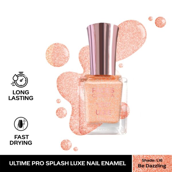 Faces Canada Ultime Pro Splash Luxe Nail Enamel Glossy Finish Quick Drying - Be Dazzling L16 (12 ml) - Faces Canada