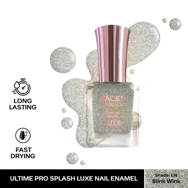 Faces Canada Ultime Pro Splash Luxe Nail Enamel Glossy Finish Quick Drying - Blink Wink L14 (12 ml) - Faces Canada