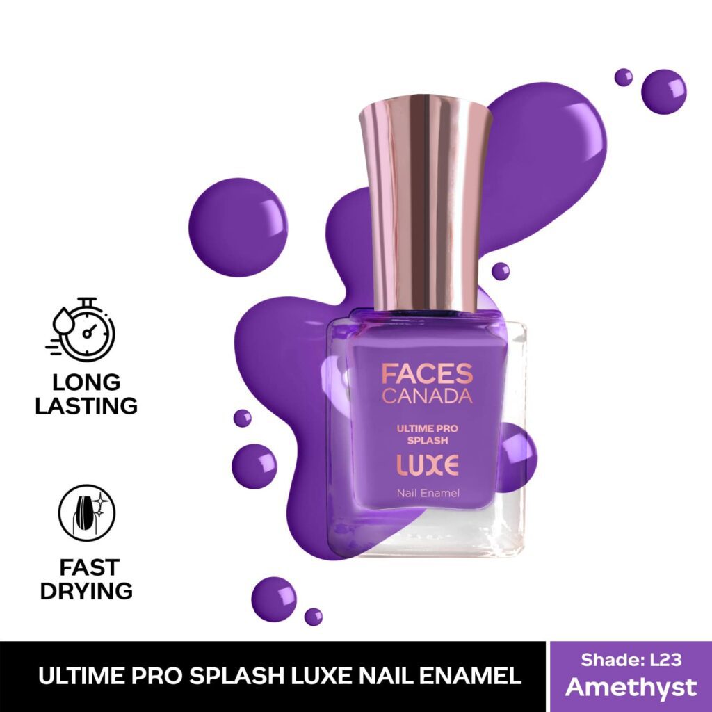 Faces Canada Ultime Pro Splash Luxe Nail Enamel Glossy Finish Quick Drying - Amethyst L23 (12 ml) - Faces Canada