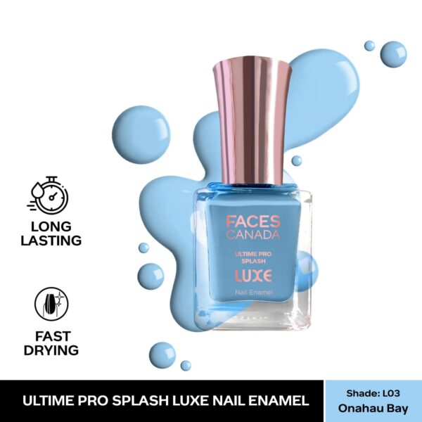 Faces Canada Ultime Pro Splash Luxe Nail Enamel Glossy Finish Quick Drying - Onahau Bay L03 (12 ml) - Faces Canada