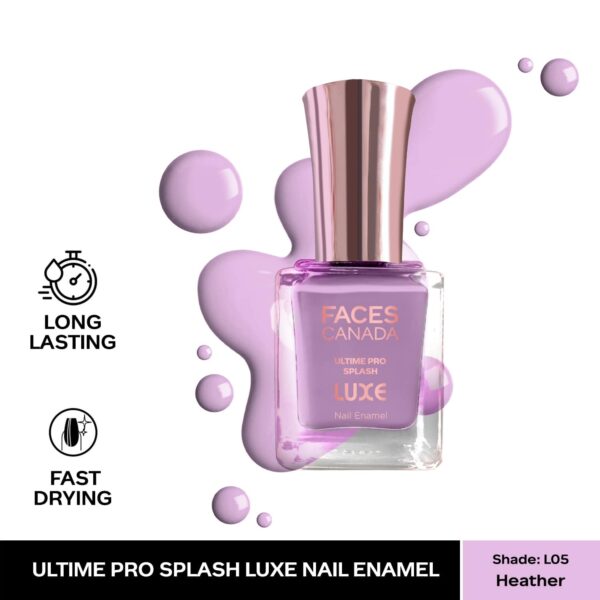 Faces Canada Ultime Pro Splash Luxe Nail Enamel Glossy Finish Quick Drying - Heather L05 (12 ml) - Faces Canada