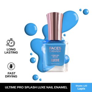 Faces Canada Ultime Pro Splash Luxe Nail Enamel Glossy Finish Quick Drying - Lapis L22 (12 ml) - Faces Canada
