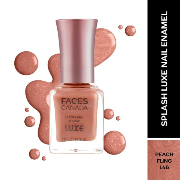 Faces Canada Ultime Pro Splash Luxe Nail Enamel Glossy Finish Quick Drying - Peach Fling L46 (12 ml) - Faces Canada