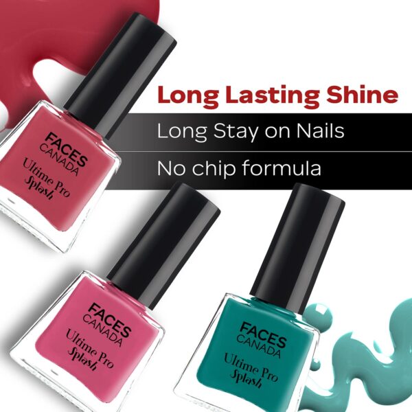 Faces Canada Ultime Pro Splash Mini Nail Enamel - Cherry Red 110 Glossy, Quick Drying (5 ml) - Faces Canada