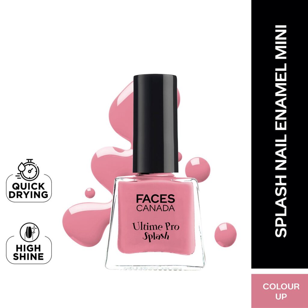 Faces Canada Ultime Pro Splash Mini Nail Enamel - Color Up 34 Glossy, Quick Drying (5 ml) - Faces Canada