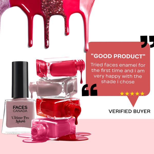 Faces Canada Ultime Pro Splash Mini Nail Enamel - Color Up 34 Glossy, Quick Drying (5 ml) - Faces Canada