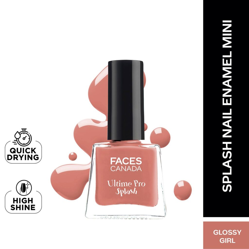 Faces Canada Ultime Pro Splash Mini Nail Enamel - Glossy Girl 42 Glossy, Quick Drying (5 ml) - Faces Canada
