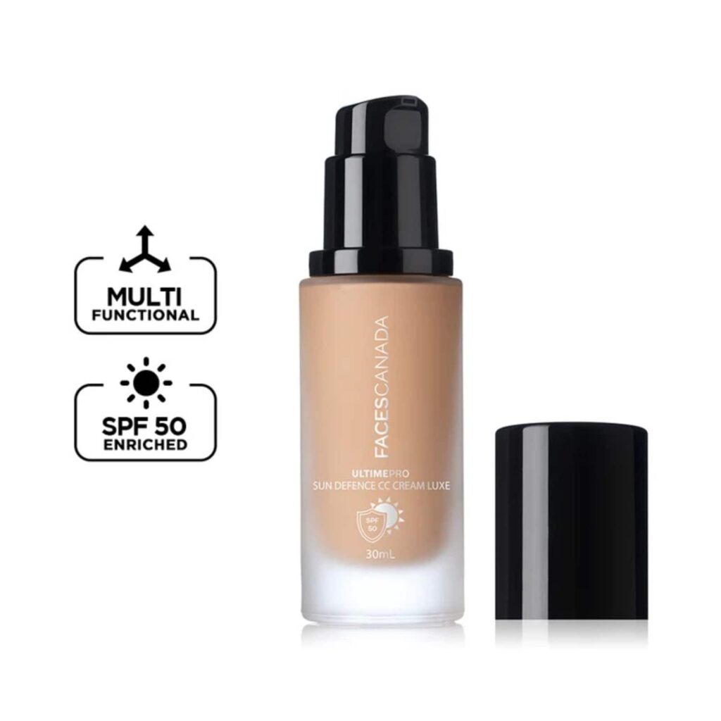 Faces Canada Ultime Pro Sun Defense CC Cream Luxe SPF 50 - Ivory, Brightens Dull Complexion (30 ml) - Faces Canada