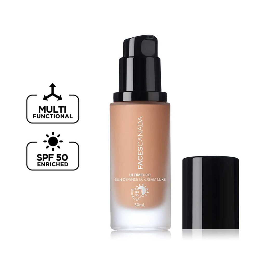 Faces Canada Ultime Pro Sun Defense CC Cream Luxe SPF 50 - Sand, Brightens Dull Complexion (30 ml) - Faces Canada
