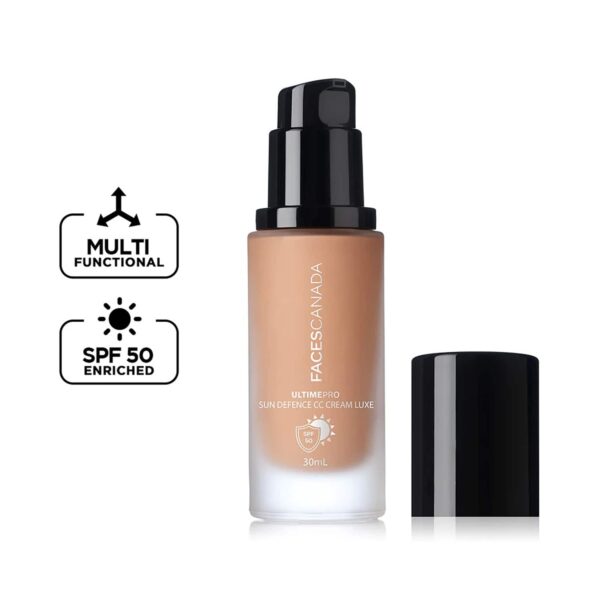 Faces Canada Ultime Pro Sun Defense CC Cream Luxe SPF 50 - Sand, Brightens Dull Complexion (30 ml) - Faces Canada