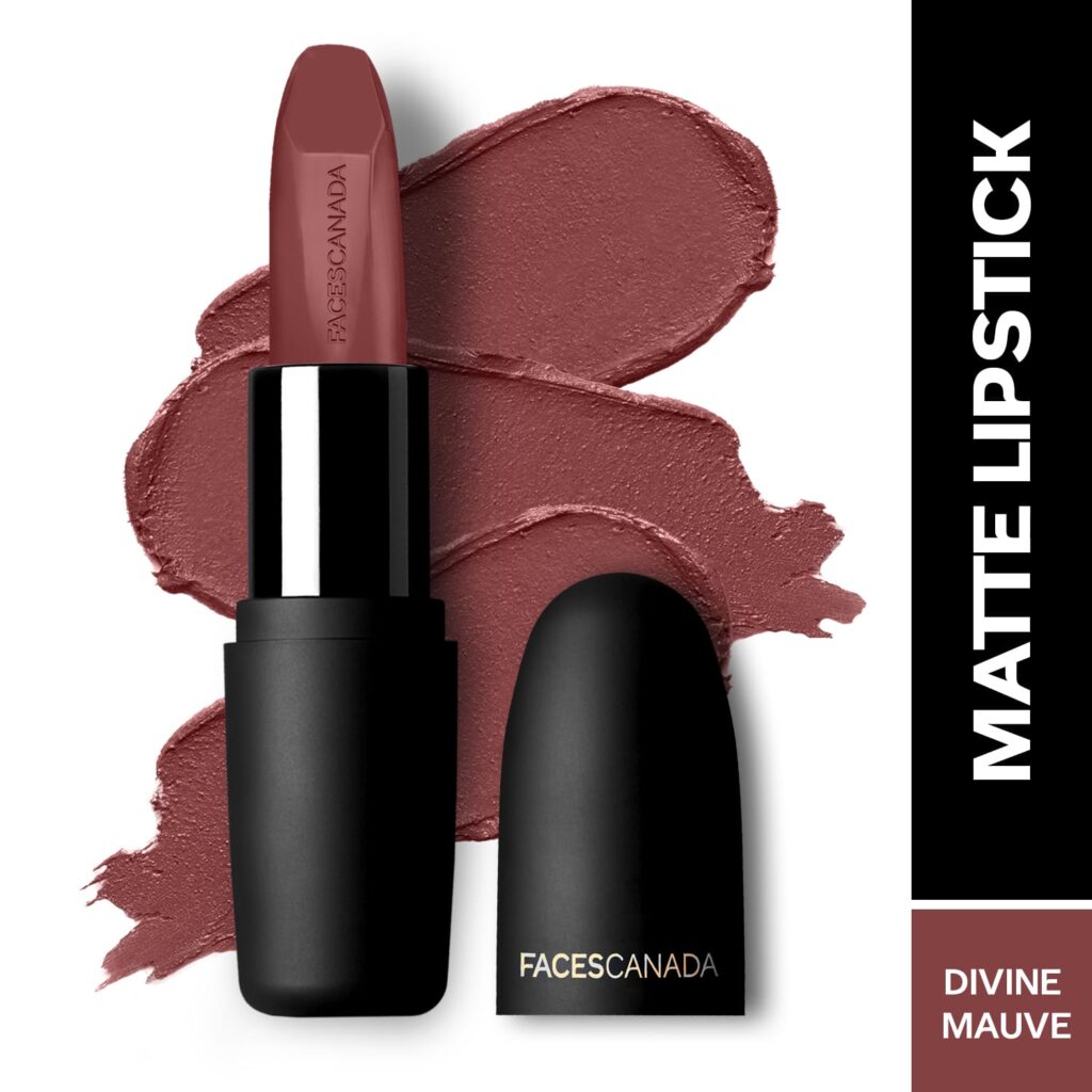 Faces Canada Weightless Matte Lipstick, Pigmented and Hydrated Lips - Divine Mauve 17 (4.5 g) - Faces Canada