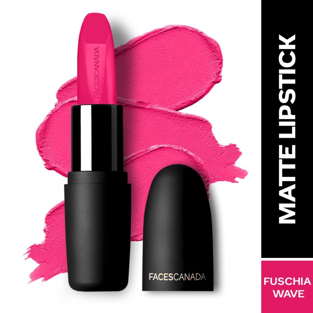 Faces Canada Weightless Matte Lipstick, Pigmented and Hydrated Lips - Fuschia Wave 02 (4.5 g) - Faces Canada