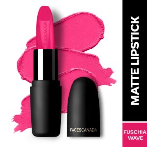 Faces Canada Weightless Matte Lipstick, Pigmented and Hydrated Lips - Fuschia Wave 02 (4.5 g) - Faces Canada