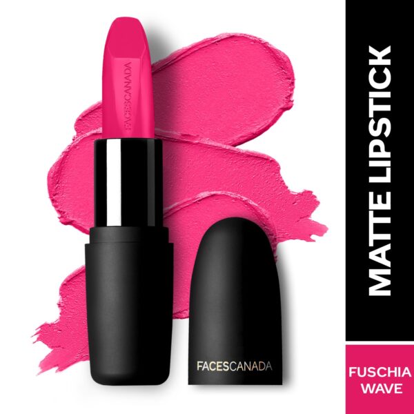 Faces Canada Weightless Matte Lipstick, Pigmented and Hydrated Lips - Fuschia Wave 02 (4.5 g) - Faces Canada