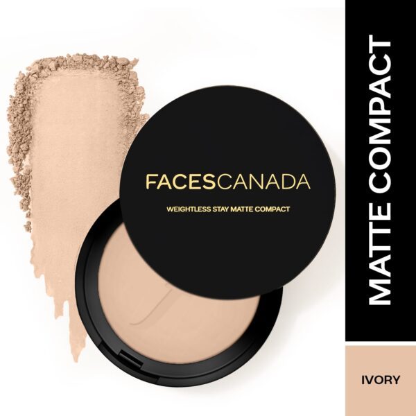 Faces Canada Weightless Stay Matte Finish Compact Powder SPF 20 Non Oily - Ivory 01 (9 g) - Faces Canada