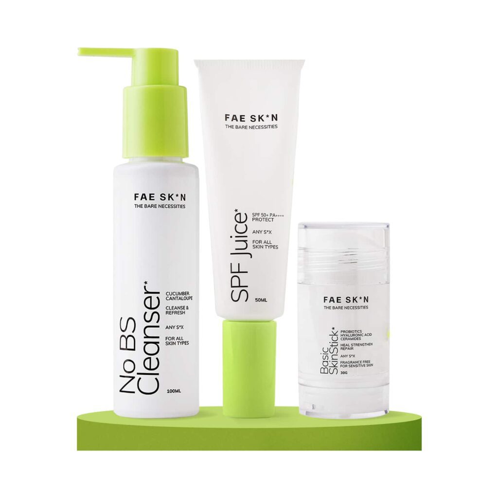 FAE BEAUTY 3-Step Healthy Skin Set - SPF Juice & Basic Skinstick & No BS Cleanser - FAE BEAUTY