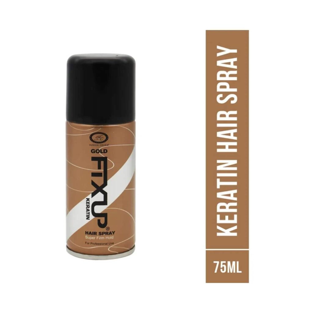 Fashion Colour Gold Fixup Keratin Super Firm Hold Hair Spray (75ml) - Fashion Colour