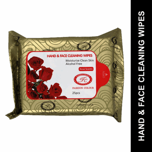 Fashion Colour Hand & Face Cleansing Wipes - Rose Scents (25 Wipes) - Fashion Colour