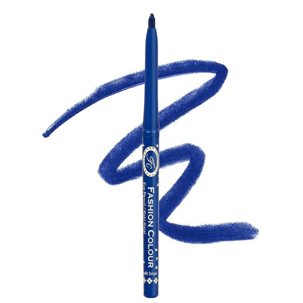 FASHION COLOUR Intense Revolving Kajal | High Impact Intense Color In 1 Stroke | 12HR Long Stay | Matte & Mettalic Finish | Soft Texture | Waterproof & Smudgeproof | (Blue)