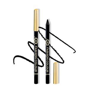 Fashion Colour Super Gliding Kajal | Kajal Black Waterproof Smudge Proof | Long Lasting | High Intensity | Creamy | Jet Black | One Stroke Smooth Application | 24 Hr Long Stay |...