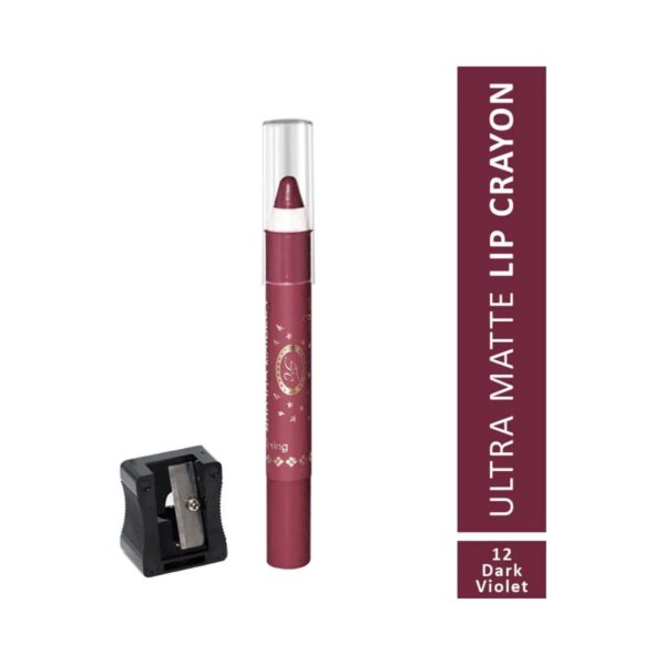Fashion Colour Ultra Matte Lip Crayon - 12 Dark Violet (2.8g) - Fashion Colour