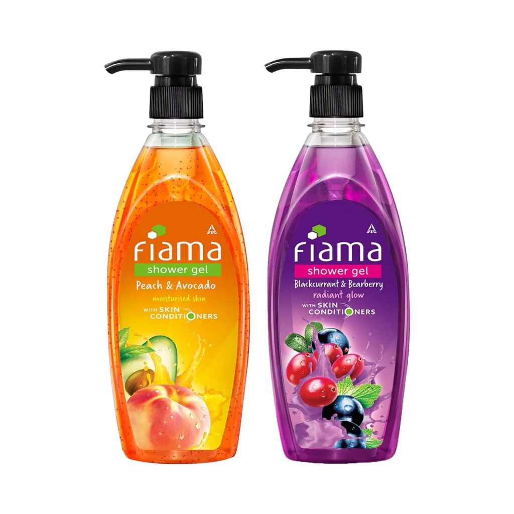 Fiama Blackcurrant & Bearberry Shower Gel & Peach & Avocado Moisturised Shower Gel Combo - Fiama