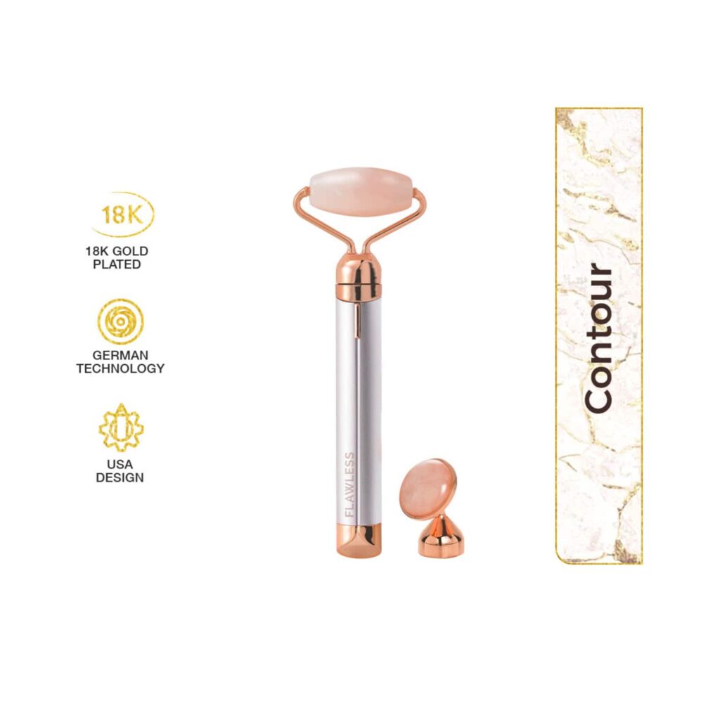 Finishing Touch Flawless Contour Vibrating Facial Rose Quartz Roller & Massager - Finishing Touch Flawless