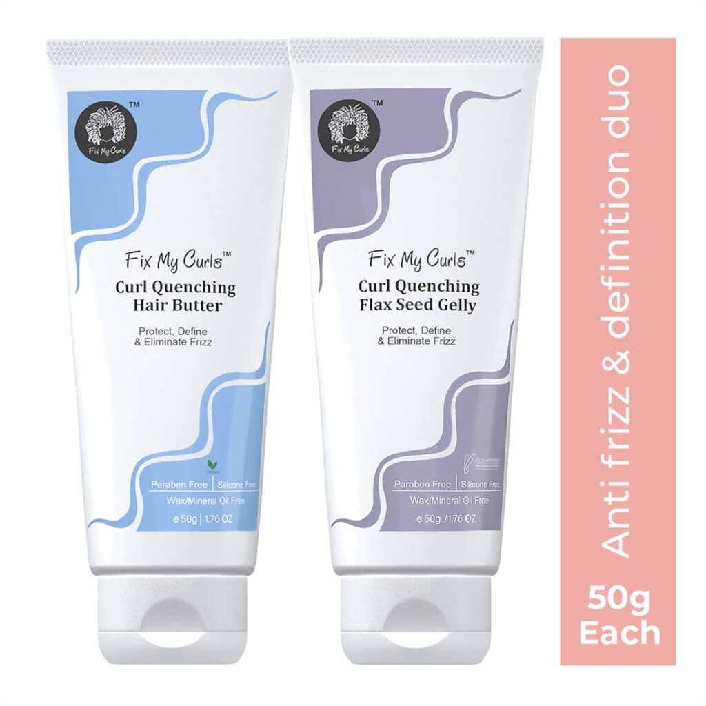 Fix My Curls Curl Quenching Moisture Styling Duo For Curly And Wavy Hair (2 Pcs, 50 g Each) - Fix My Curls
