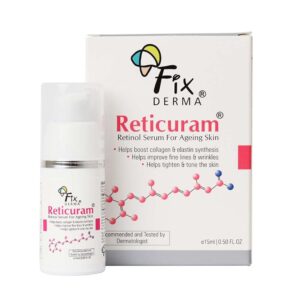 Fixderma .05% Pure Retinol Reticuram Face Serum for Anti Aging, Boost Collagen, Night Face Serum with Retinol & Vitamin C to Reduce Fine Lines & Wrinkles for Unisex - 15ml